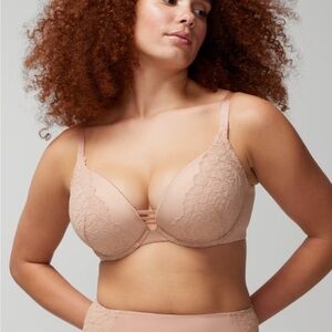 Soma 42D stunning push up bra lace padded underwire seamless plus‎ size satin